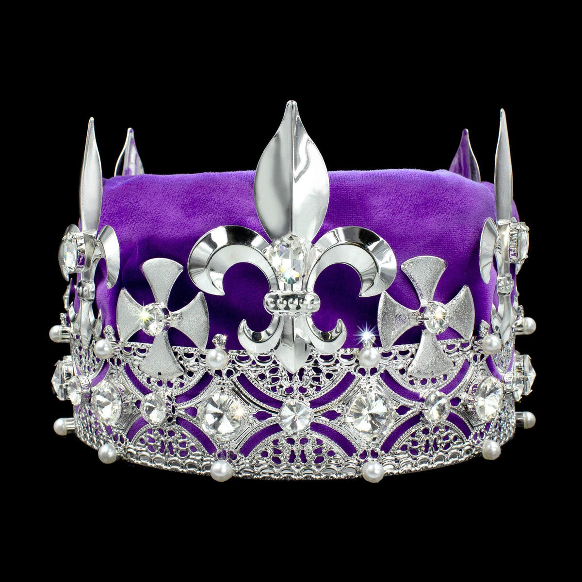 King's Crown #17404XS-PURP Crystal Silver