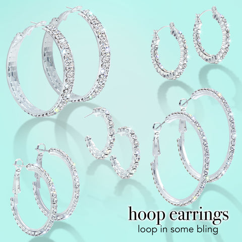 Rhinestone Hoop Earrings