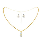 #15013G - Classic Pearl Dot Necklace Set - Gold