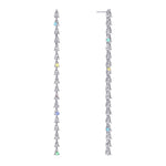 #17480S - Simple Geometric CZ Earrings 4.25"