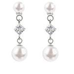 17500 Timeless Radiance: Pearl and Diamond Drop Earrings