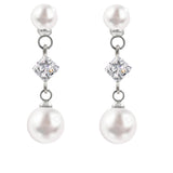 17500 Timeless Radiance: Pearl and Diamond Drop Earrings