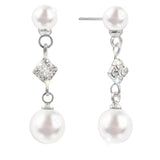 17500 Timeless Radiance: Pearl and Diamond Drop Earrings