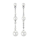 #17508 - Simple Triple Graduated Pearl Drop Earrings