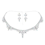 #17524 - Radiant Elegance: Crystal Leaf Necklace and Earring Set