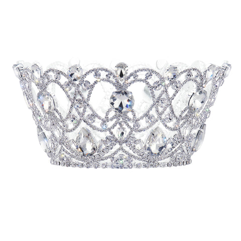 #17578 - Charlotte Crown - 3.5" Tall - 4 3/8" Diameter - 4 Rings Tiaras up to 4" Rhinestone Jewelry Corporation