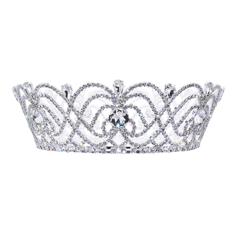 #17577 - Violet Crown - 2.25" Tall - 5" Diameter Fixed Crown - 4 Rings Tiaras up to 4" Rhinestone Jewelry Corporation