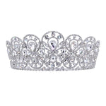 #17581 - The Eden Tiara with Combs 3" Tall Tiaras up to 3" Rhinestone Jewelry Corporation