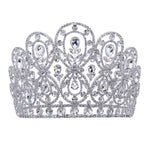 #17582 - The Eden Tiara with Combs 5.25" Tall Tiaras & Crowns up to 6" Rhinestone Jewelry Corporation