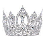 #17589 - The Francesca Tiara with Combs - 6" Tall Tiaras & Crowns up to 6" Rhinestone Jewelry Corporation