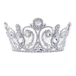 #17592 The "Eloise" Fixed Crown 3.25" Tall and 4.25" Diameter Tiaras up to 4" Rhinestone Jewelry Corporation