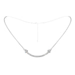 #17606S - Smile Necklace - Silver Plated Necklace Sets - Low price Rhinestone Jewelry Corporation