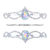 #17612- Crystal Woodland Royal Reversible Tiara with Rings - 1.5" Tall Tiaras up to 1" Rhinestone Jewelry Corporation