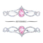 #17612- Crystal Woodland Royal Reversible Tiara with Rings - 1.5" Tall Tiaras up to 1" Rhinestone Jewelry Corporation