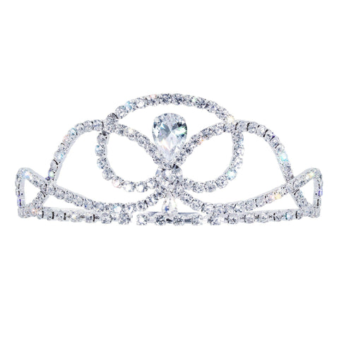 #17615 - The Debut Tiara - 2" Tall with combs Tiaras up to 2" Rhinestone Jewelry Corporation