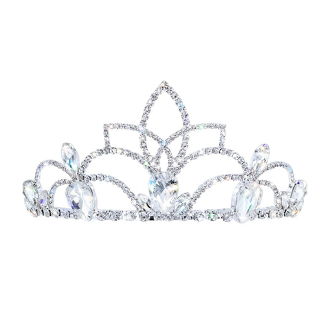 #17619 Princess Fleur Tiara with EXPANDED Motif with Combs - 2 3/8"