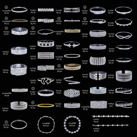 #17635 - 72 Piece Rhinestone Bracelet Assortment with FREE Display