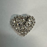 #17601 Heart Pin - 1.25" x 1.25" Silver Plated (Limited Supply) Pins - Pageant & Crown Rhinestone Jewelry Corporation