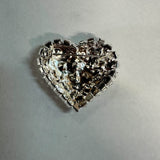 #17601 Heart Pin - 1.25" x 1.25" Silver Plated (Limited Supply) Pins - Pageant & Crown Rhinestone Jewelry Corporation