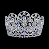 #17423 - The Eden Tiara with Combs 4.25" Tall Tiaras & Crowns up to 6" Rhinestone Jewelry Corporation