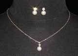 #15013 - Classic Pearl Dot Necklace Set Necklace Sets - Low price Rhinestone Jewelry Corporation