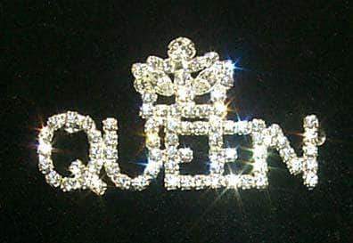 #11887 Rhinestone Queen with Crown Pin, Women's, Silver